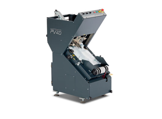 PV40 automatic bagging machine by Thermotron packaging folded garments